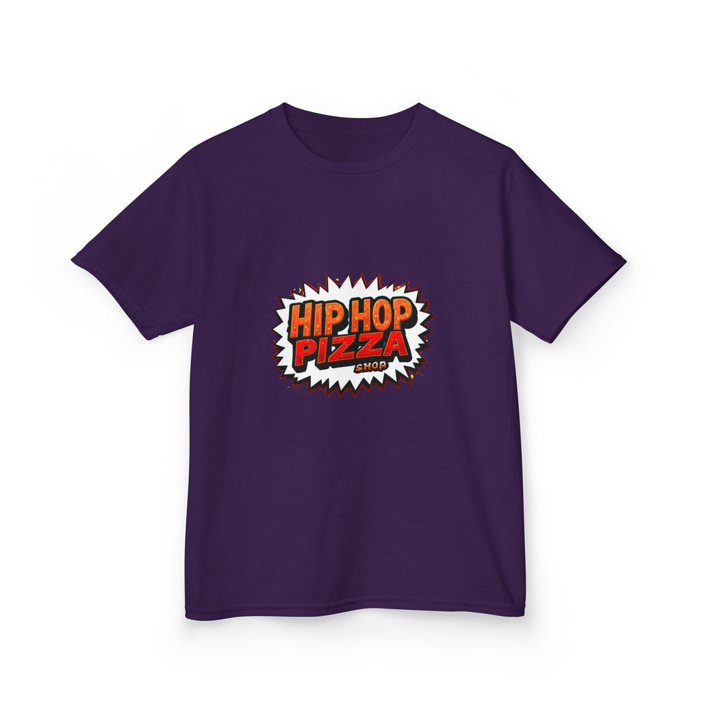 Kids T‑Shirt — 'Hip Hop Pizza' Retro Comic Logo Tee for Children