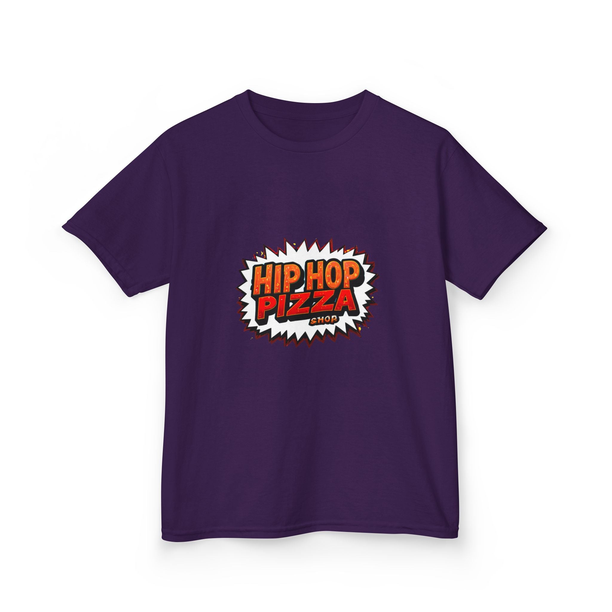 Kids T‑Shirt — 'Hip Hop Pizza' Retro Comic Logo Tee for Children