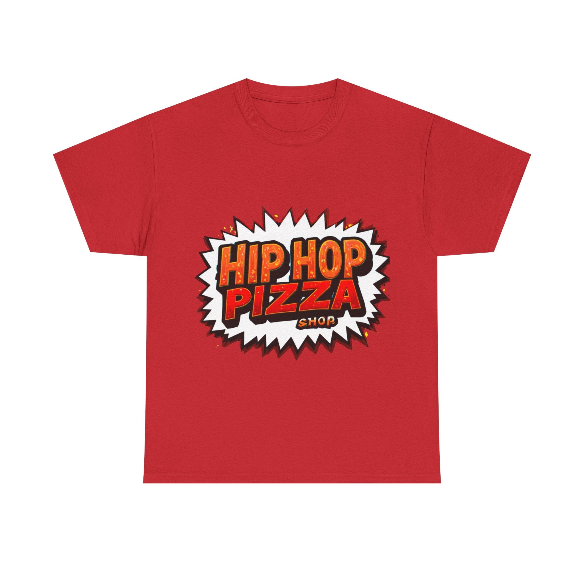 Hip Hop Pizza Tee — Retro Comic Logo Graphic T-Shirt