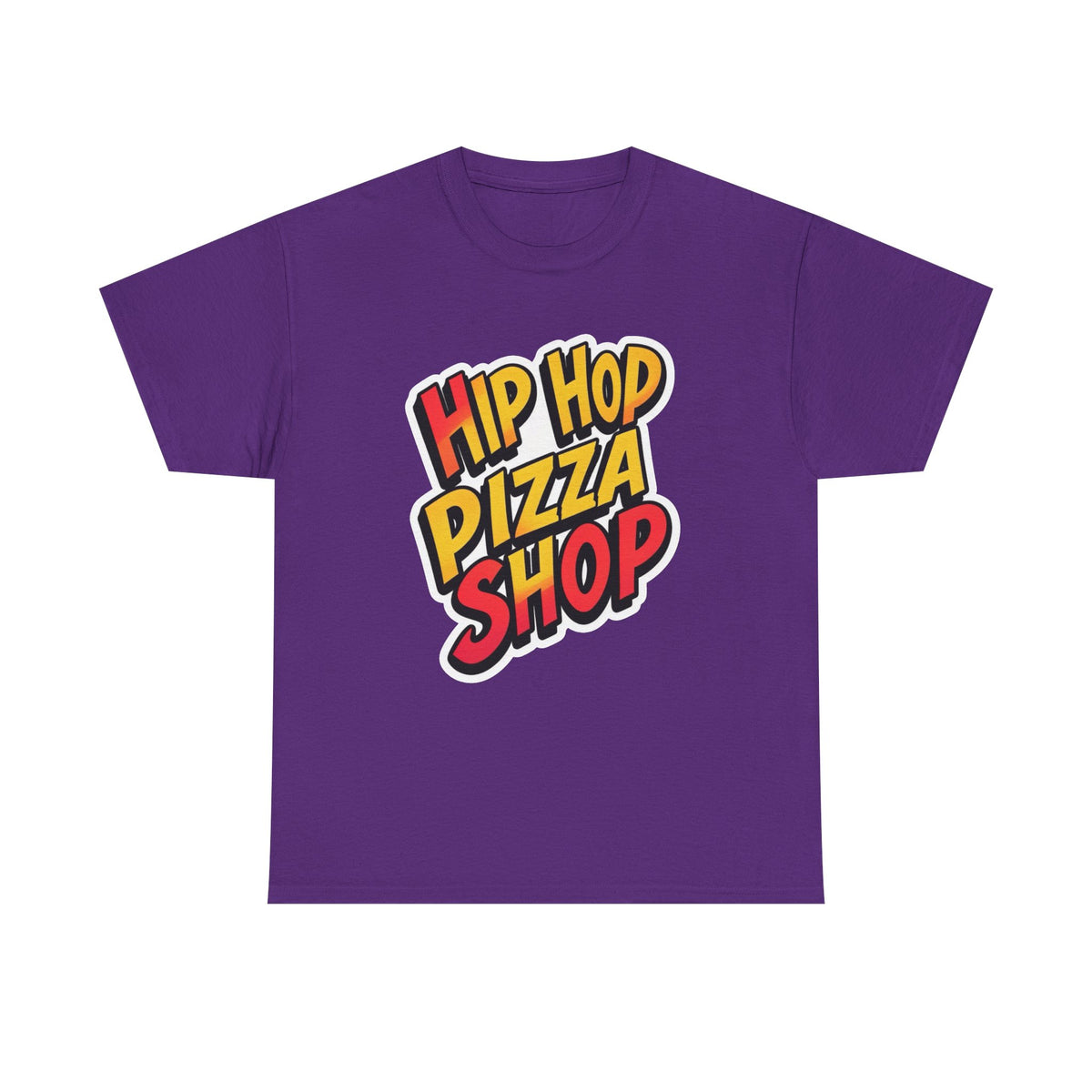 Hip Hop Pizza Shop T-Shirt — Retro Streetwear Tee with Colorful Logo