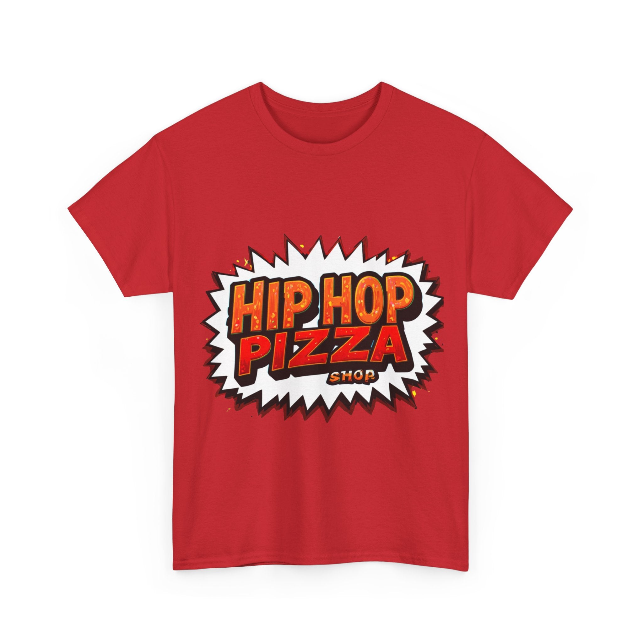 Hip Hop Pizza Tee — Retro Comic Logo Graphic T-Shirt