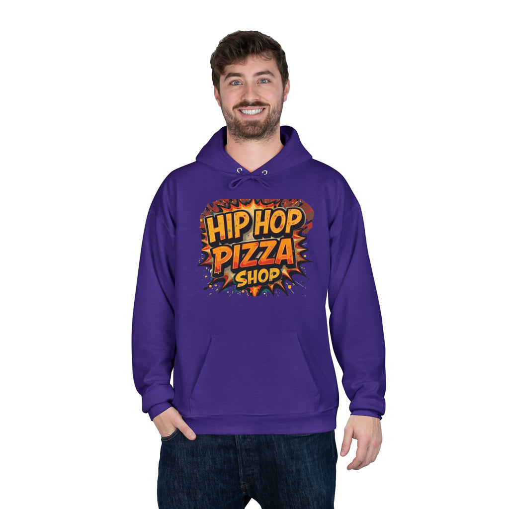 Hip Hop Pizza Shop Hoodie — Retro Pizza Logo Pullover