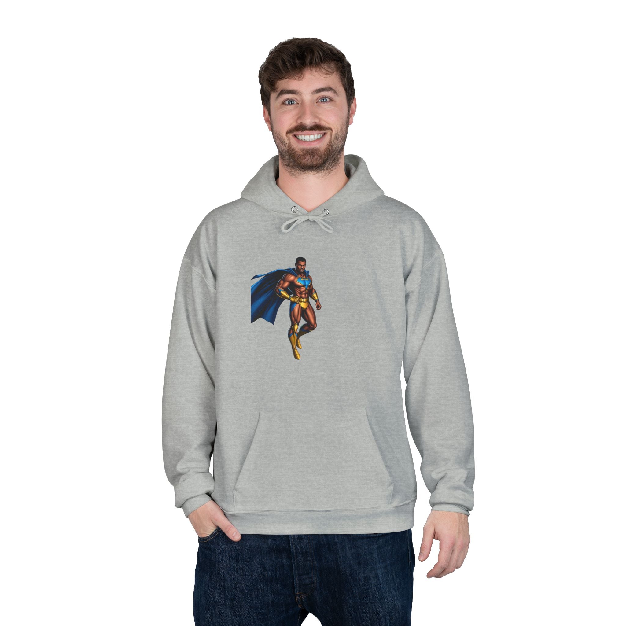 Superhero Graphic Hoodie — "Hip Hop" Pizza Emblem