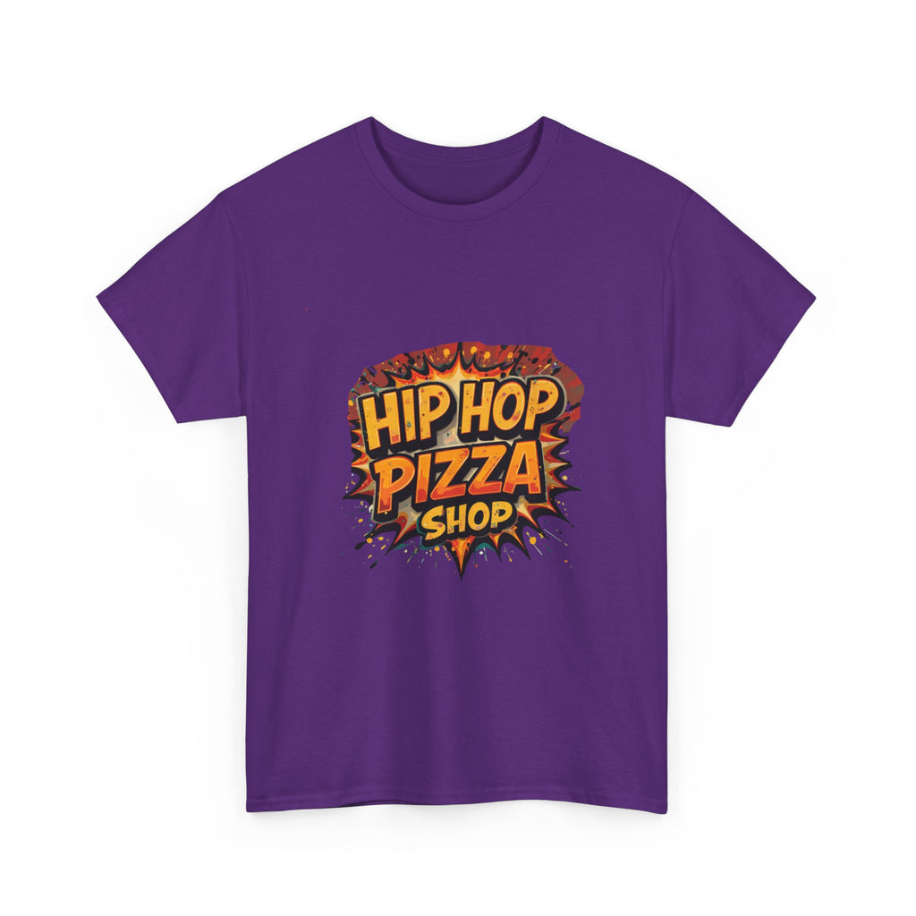 Hip Hop Pizza Shop T-Shirt — Retro Comic Pizza Logo Tee