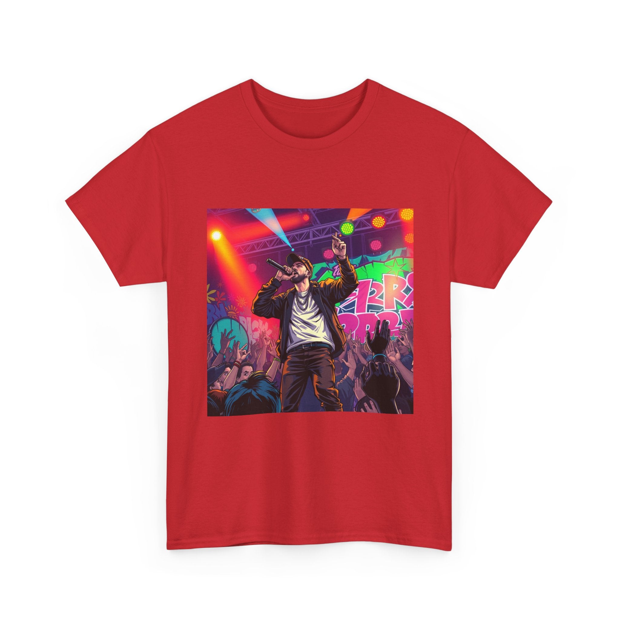 Concert Vibes T‑Shirt — Neon Rapper Stage Graphic Tee