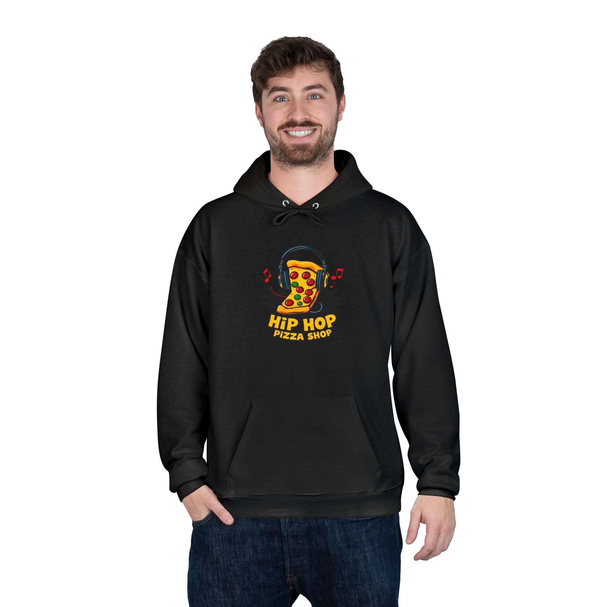Hip Hop Pizza Hoodie — Retro Pizza Slice DJ Pullover