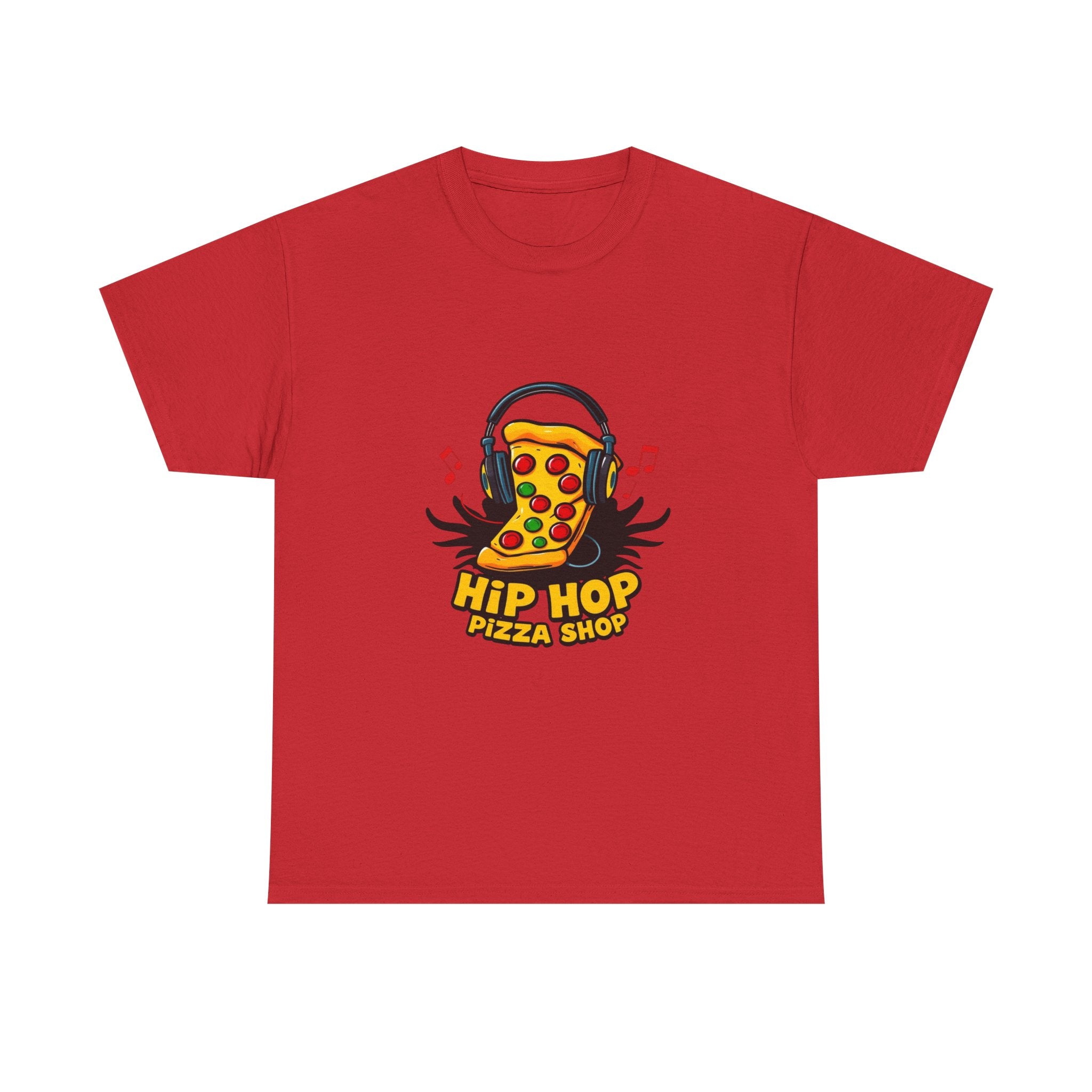 Hip Hop Pizza Shop T-Shirt — Retro Music Pizza Slice Graphic Tee