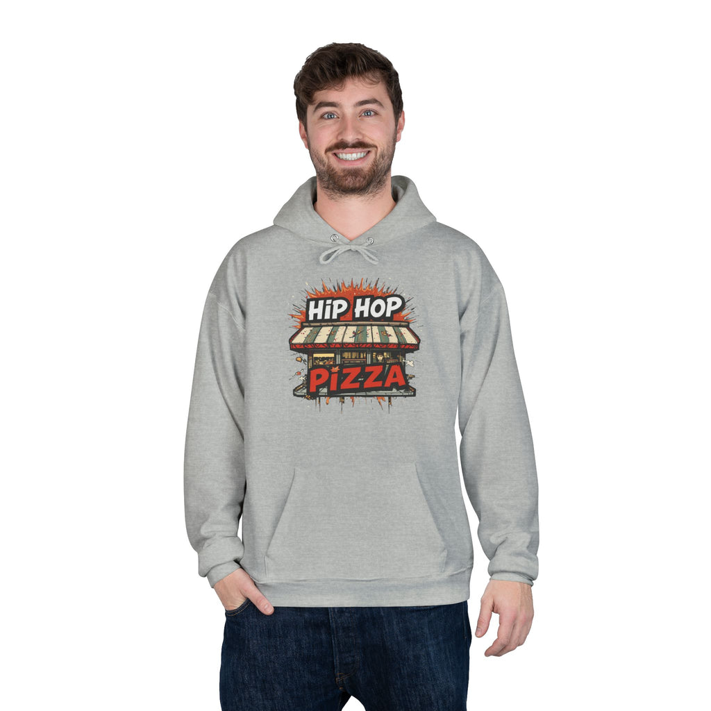 Hip Hop Pizza Hoodie — Retro Pizza Shop Graphic Pullover