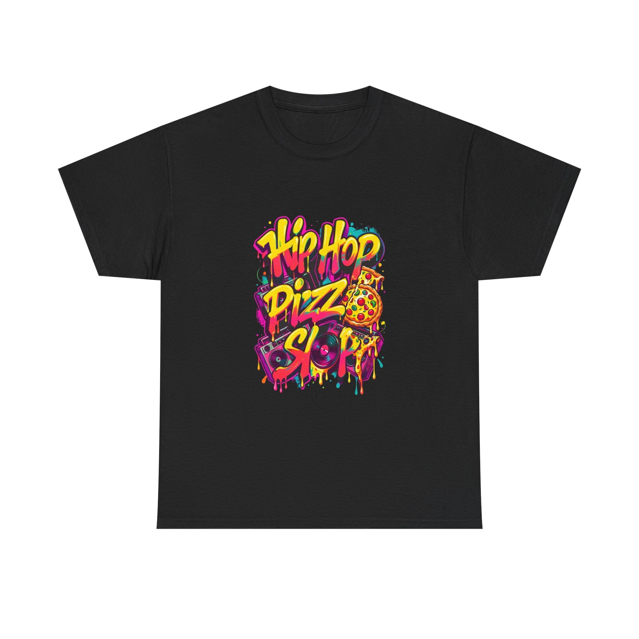 Hip Hop Pizza Skit T-Shirt — Retro Graffiti Pizza Tee