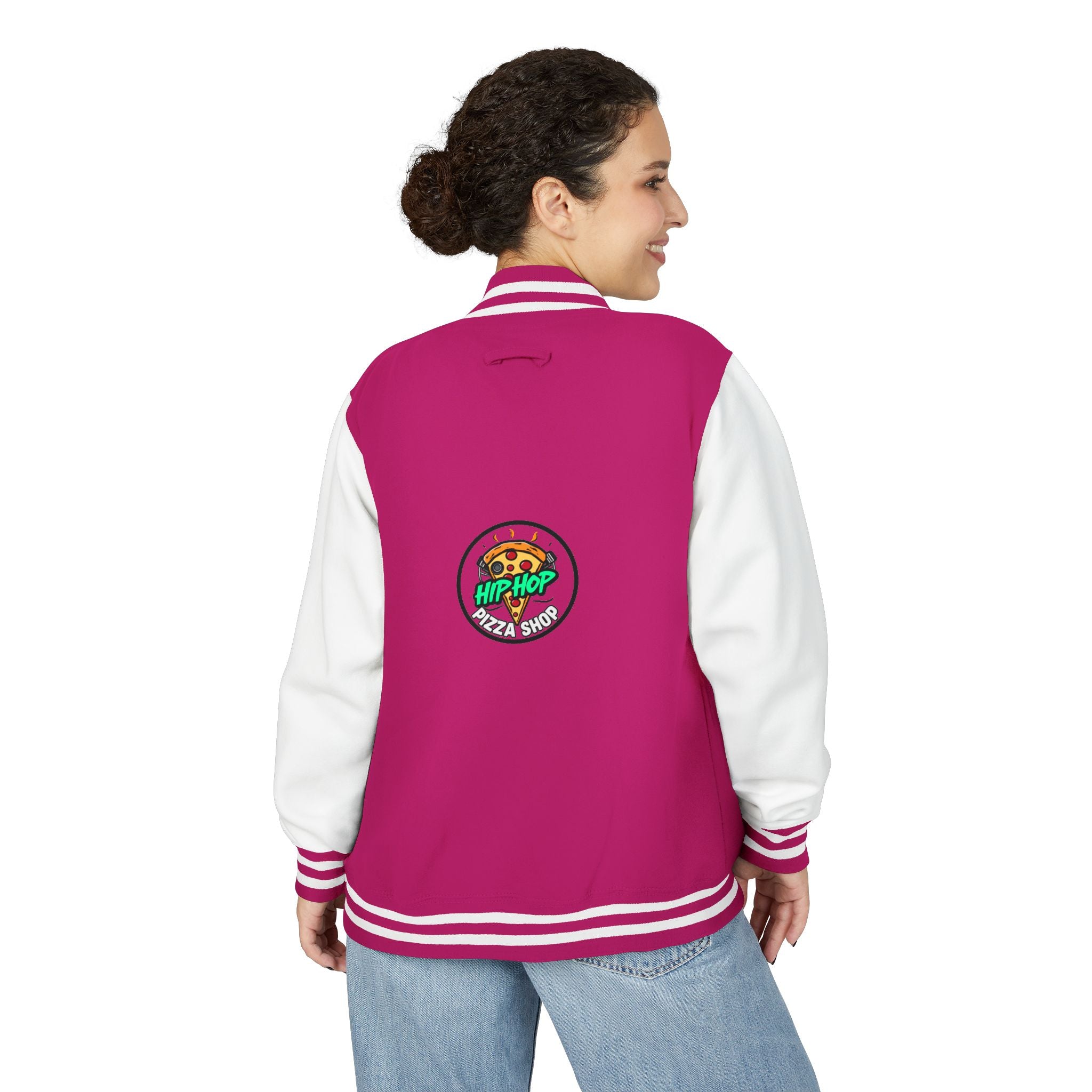 Letterman Jacket - 'Hip Hop Pizza Shop' Retro Varsity Bomber