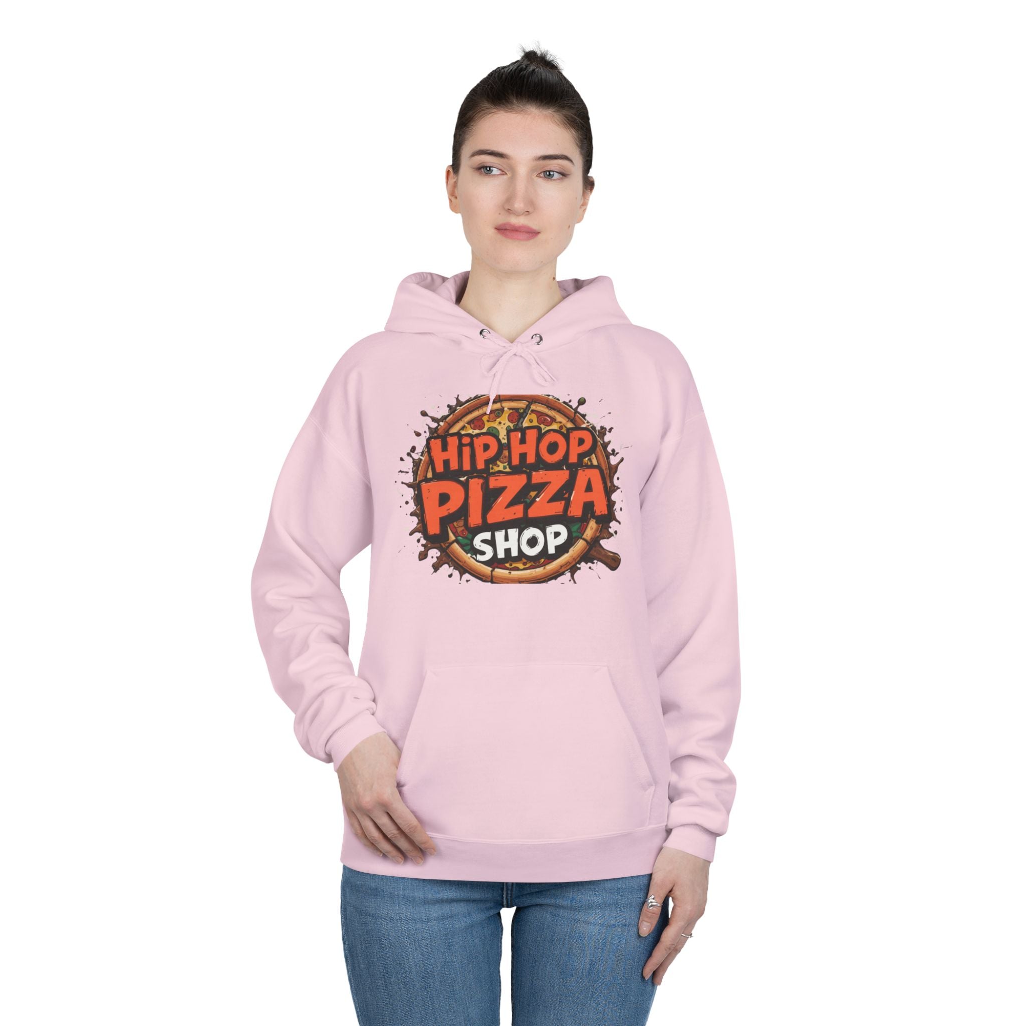 Hip Hop Pizza Shop Hoodie — Retro Pizza Logo Pullover
