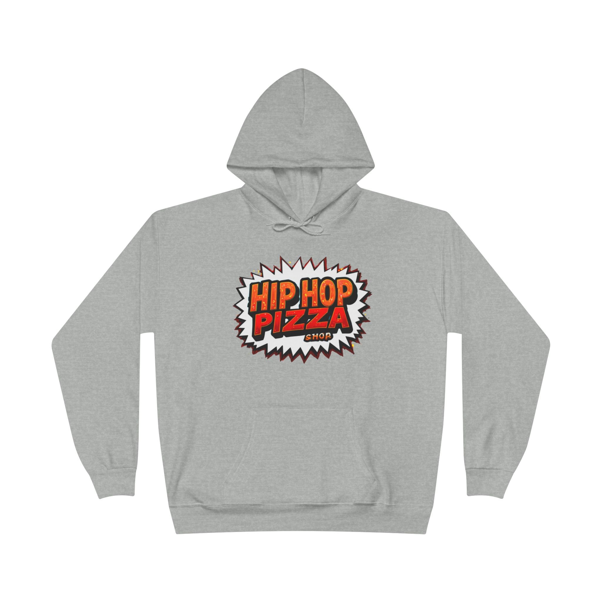 Hip Hop Pizza Graphic Hoodie — Streetwear Pizza Logo Pullover