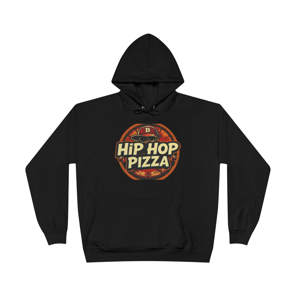 Hip Hop Pizza Hoodie — Retro Pizza Logo Pullover for Music & Food Fans