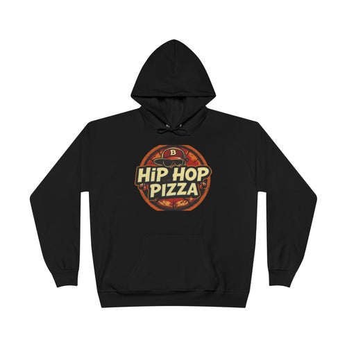 Hip Hop Pizza Hoodie — Retro Pizza Logo Pullover for Music & Food Fans