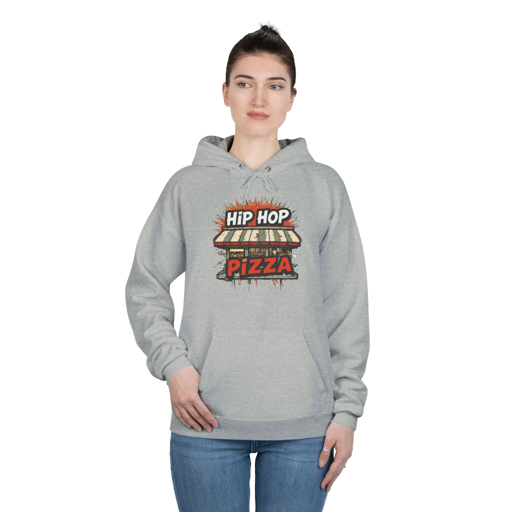 Hip Hop Pizza Hoodie — Retro Pizza Shop Graphic Pullover