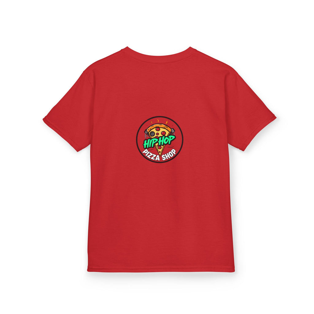 Kids T‑Shirt — 'Hip Hop Pizza' Retro Comic Logo Tee for Children