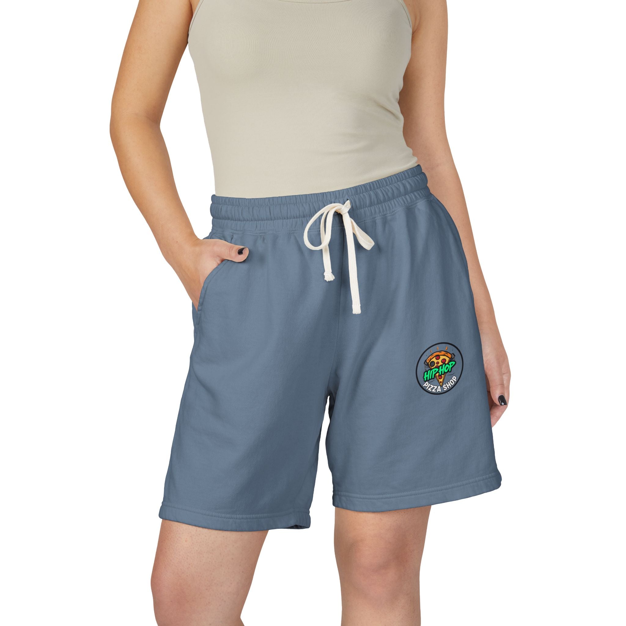 Lightweight Garment-Dyed Fleece Sweat Shorts — Retro Surf Patch