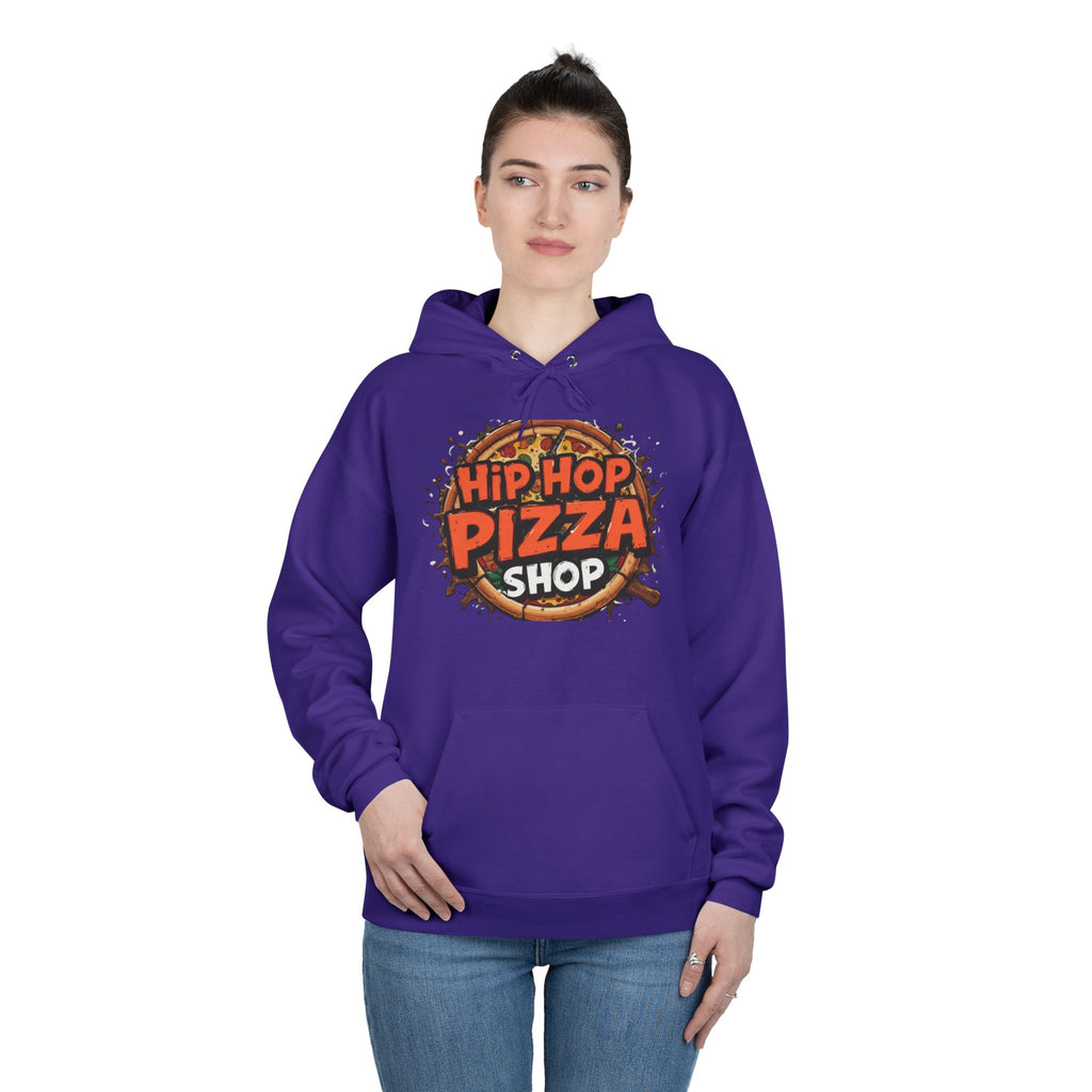 Hip Hop Pizza Shop Hoodie — Retro Pizza Logo Pullover