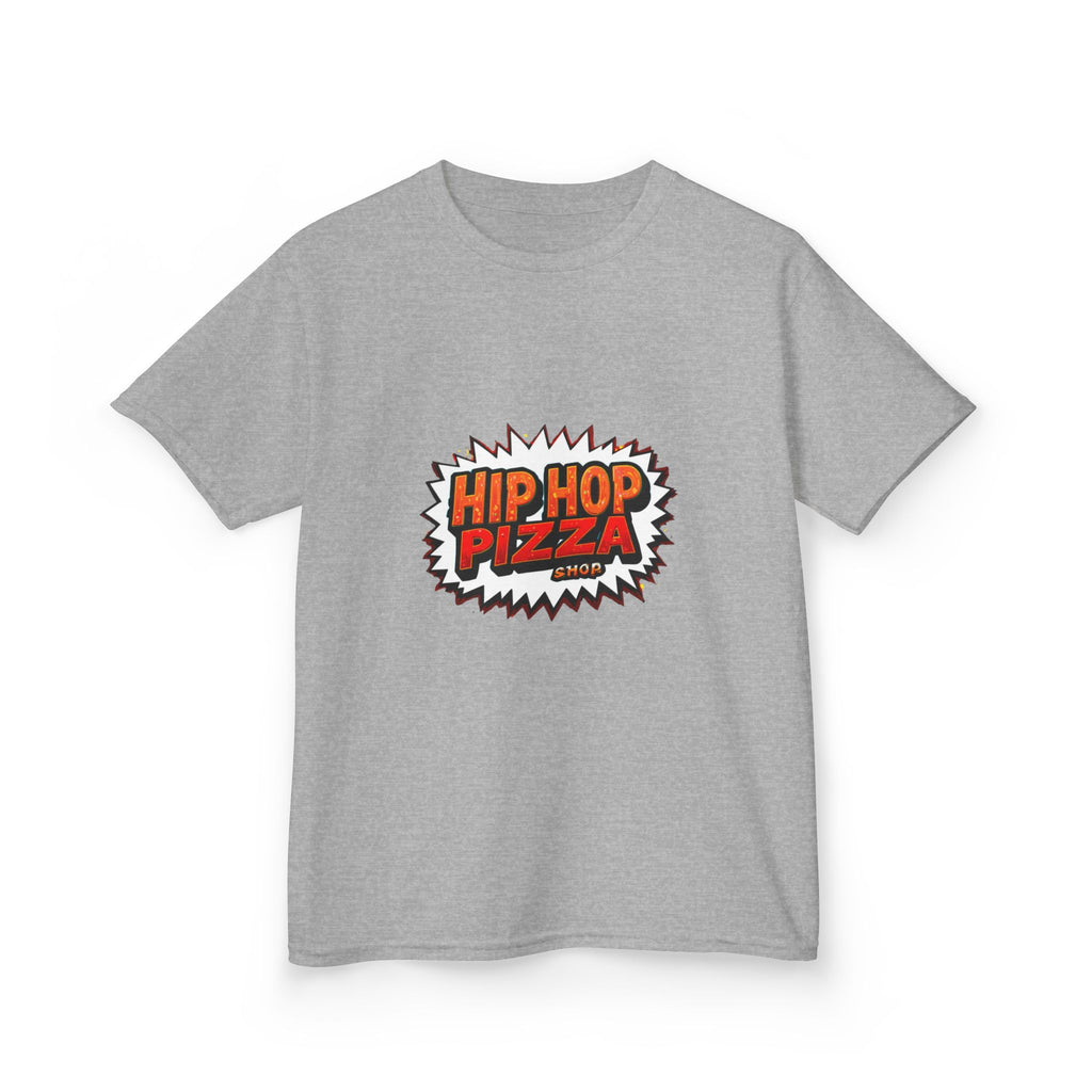Kids T‑Shirt — 'Hip Hop Pizza' Retro Comic Logo Tee for Children