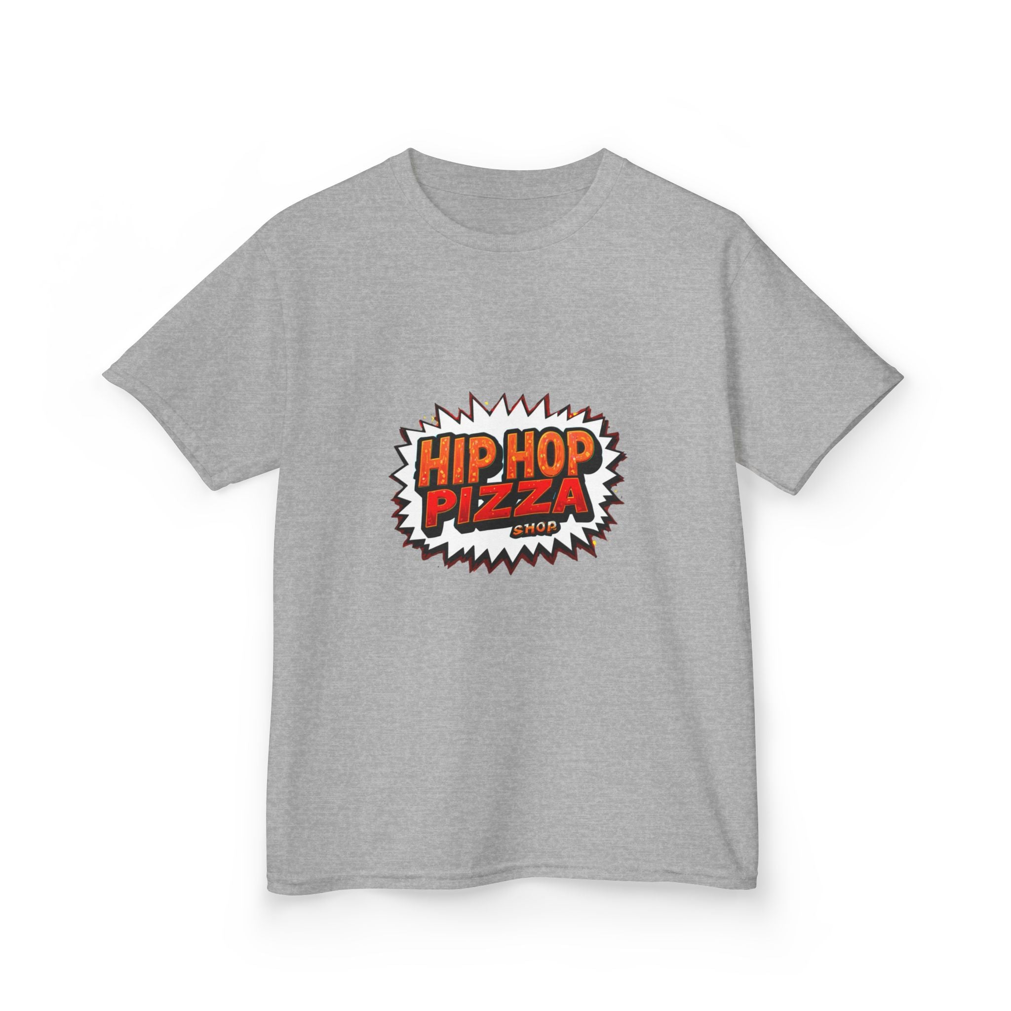 Kids T‑Shirt — 'Hip Hop Pizza' Retro Comic Logo Tee for Children