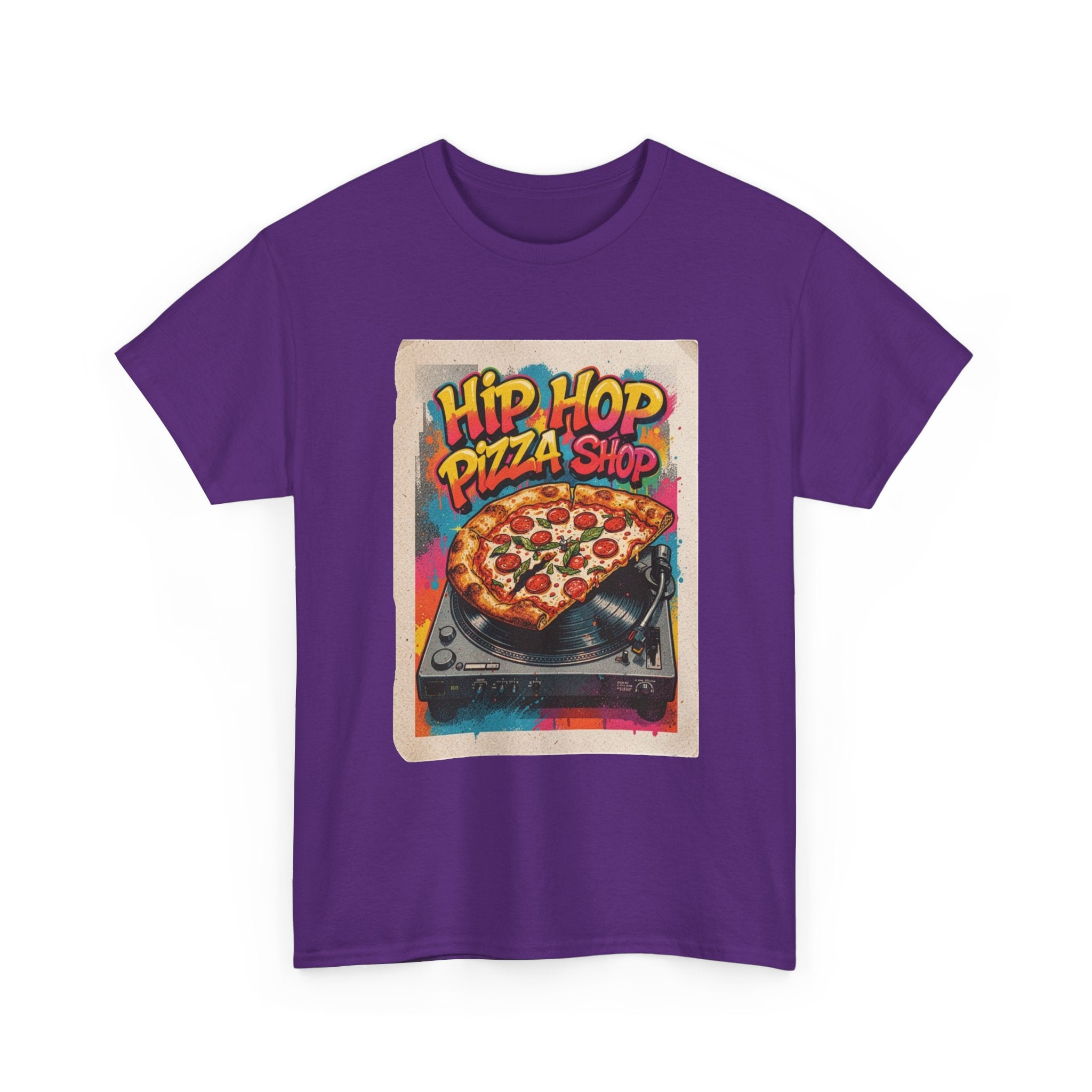 Hip Hop Pizza Shop T-Shirt — Retro DJ Pizza Graphic Tee