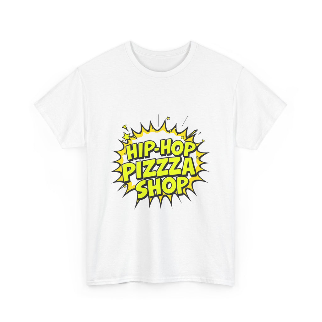 Hip-Hop Pizza Shop T-Shirt — Retro Comic Logo Tee