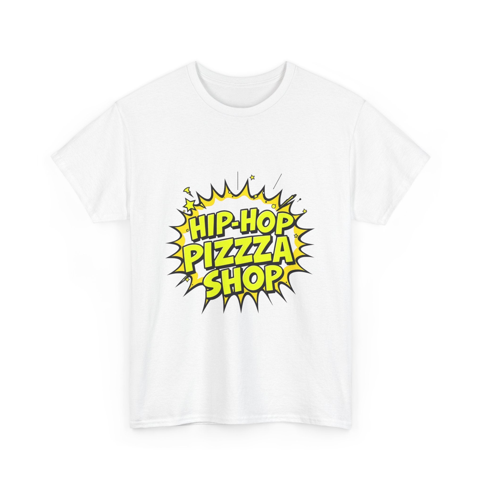 Hip-Hop Pizza Shop T-Shirt — Retro Comic Logo Tee