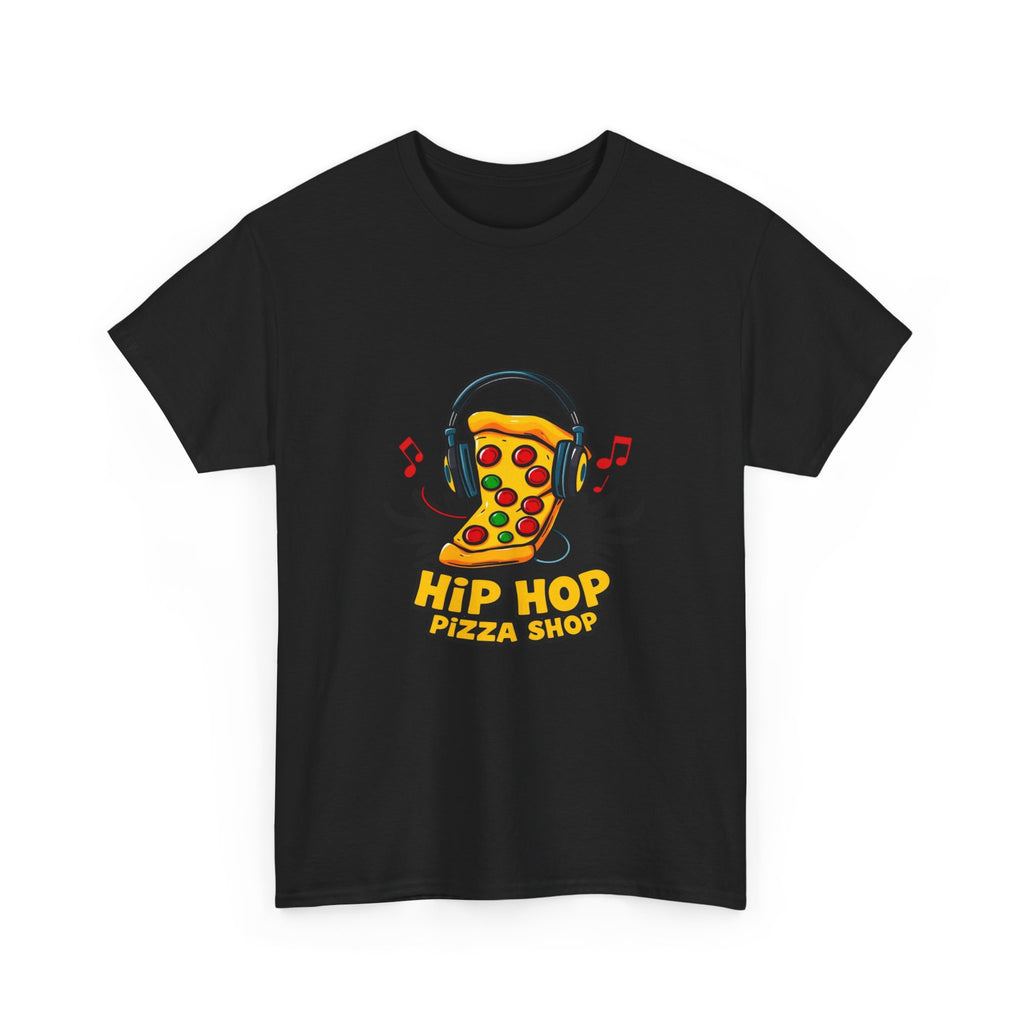 Hip Hop Pizza Shop T-Shirt — Retro Music Pizza Slice Graphic Tee