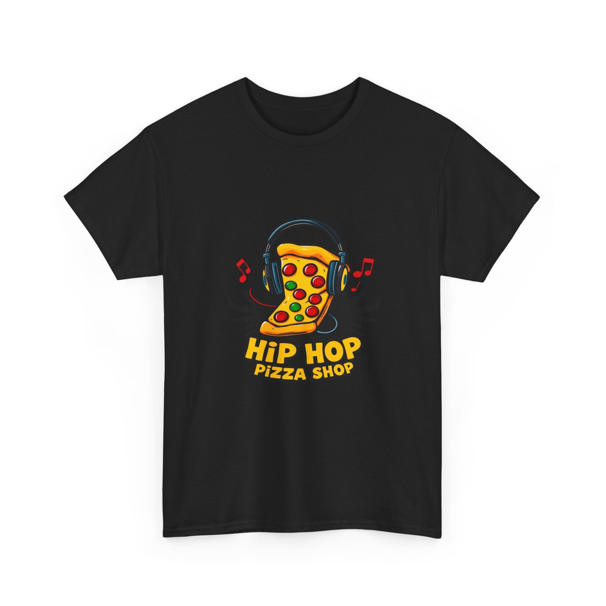 Hip Hop Pizza Shop T-Shirt — Retro Music Pizza Slice Graphic Tee