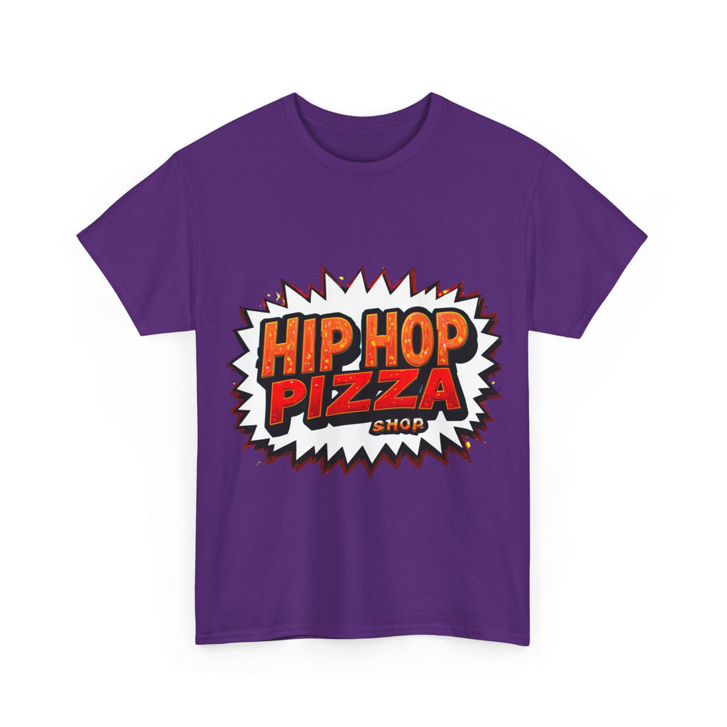 Hip Hop Pizza Tee — Retro Comic Logo Graphic T-Shirt