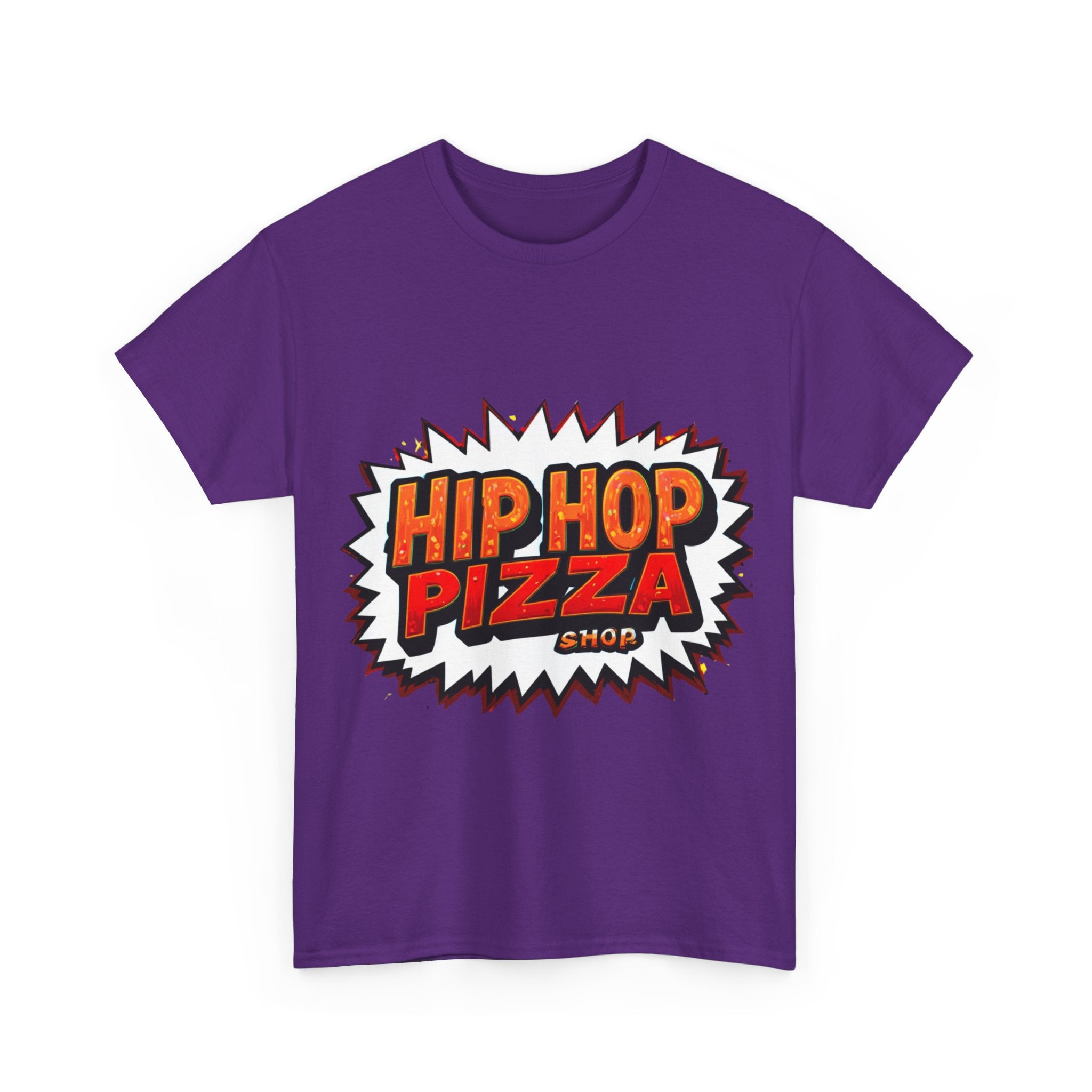 Hip Hop Pizza Tee — Retro Comic Logo Graphic T-Shirt