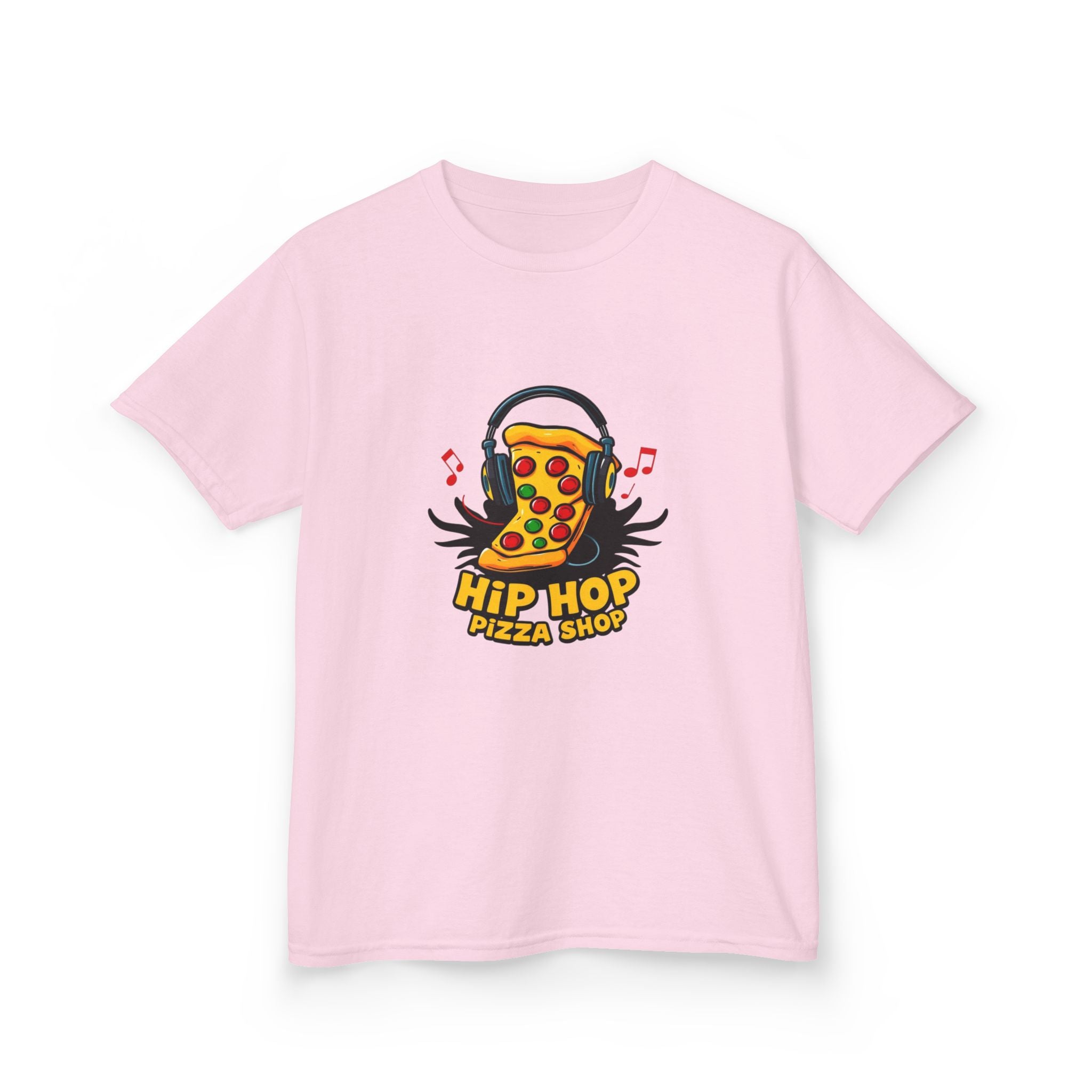 Kids Hip Hop Pizza T-Shirt — Fun Pizza Slice with Headphones Graphic