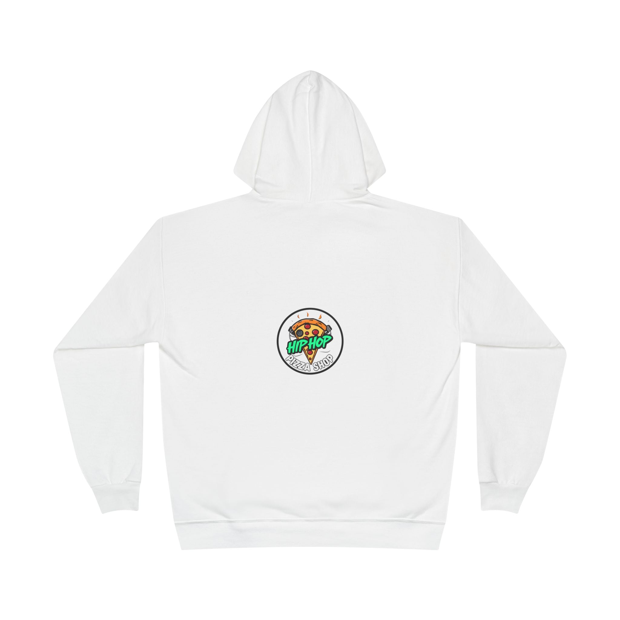 Hip-Hop Pizza Shop Hoodie — Retro Comic Logo Pullover