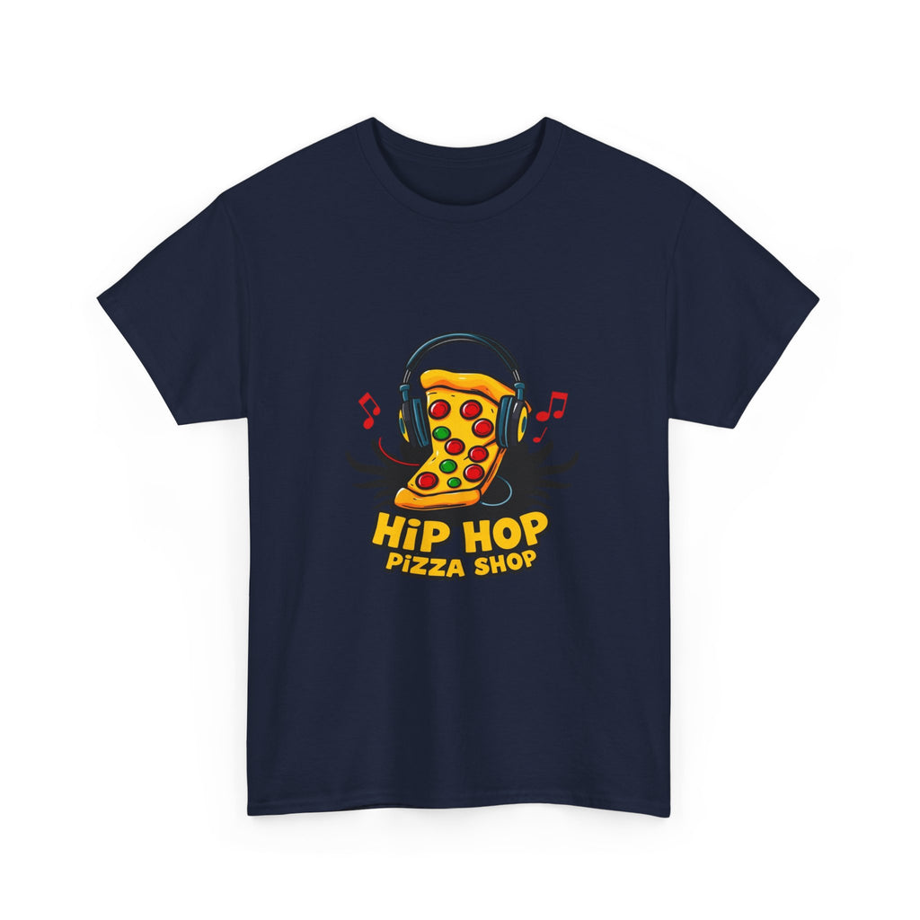 Hip Hop Pizza Shop T-Shirt — Retro Music Pizza Slice Graphic Tee