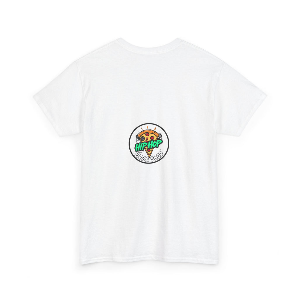 Hip Hop Pizza Tee — Retro Comic Logo Graphic T-Shirt
