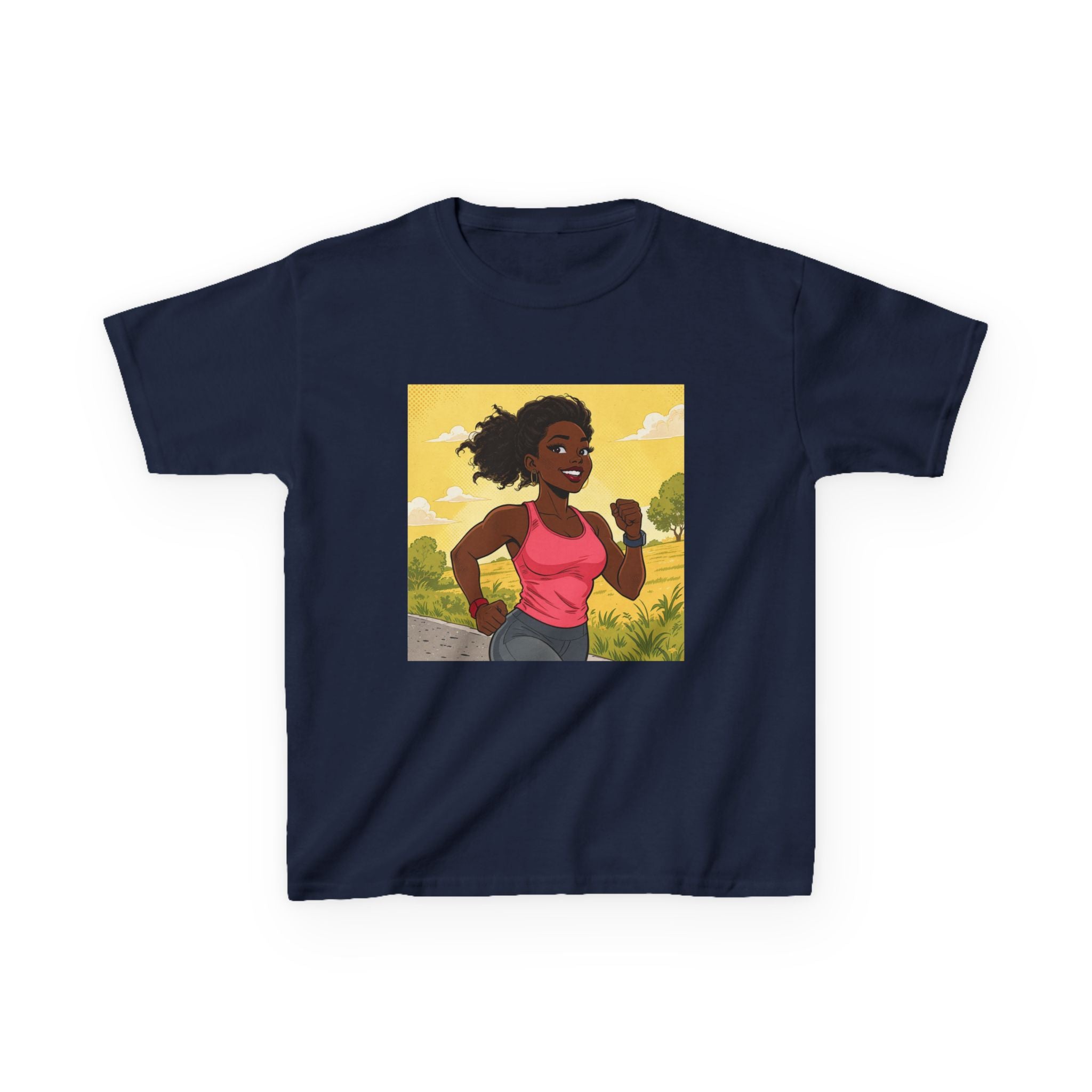 Kids Running T‑Shirt — Active Girl Graphic Tee