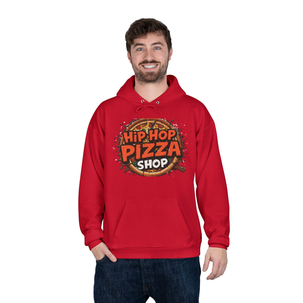 Hip Hop Pizza Shop Hoodie — Retro Pizza Logo Pullover