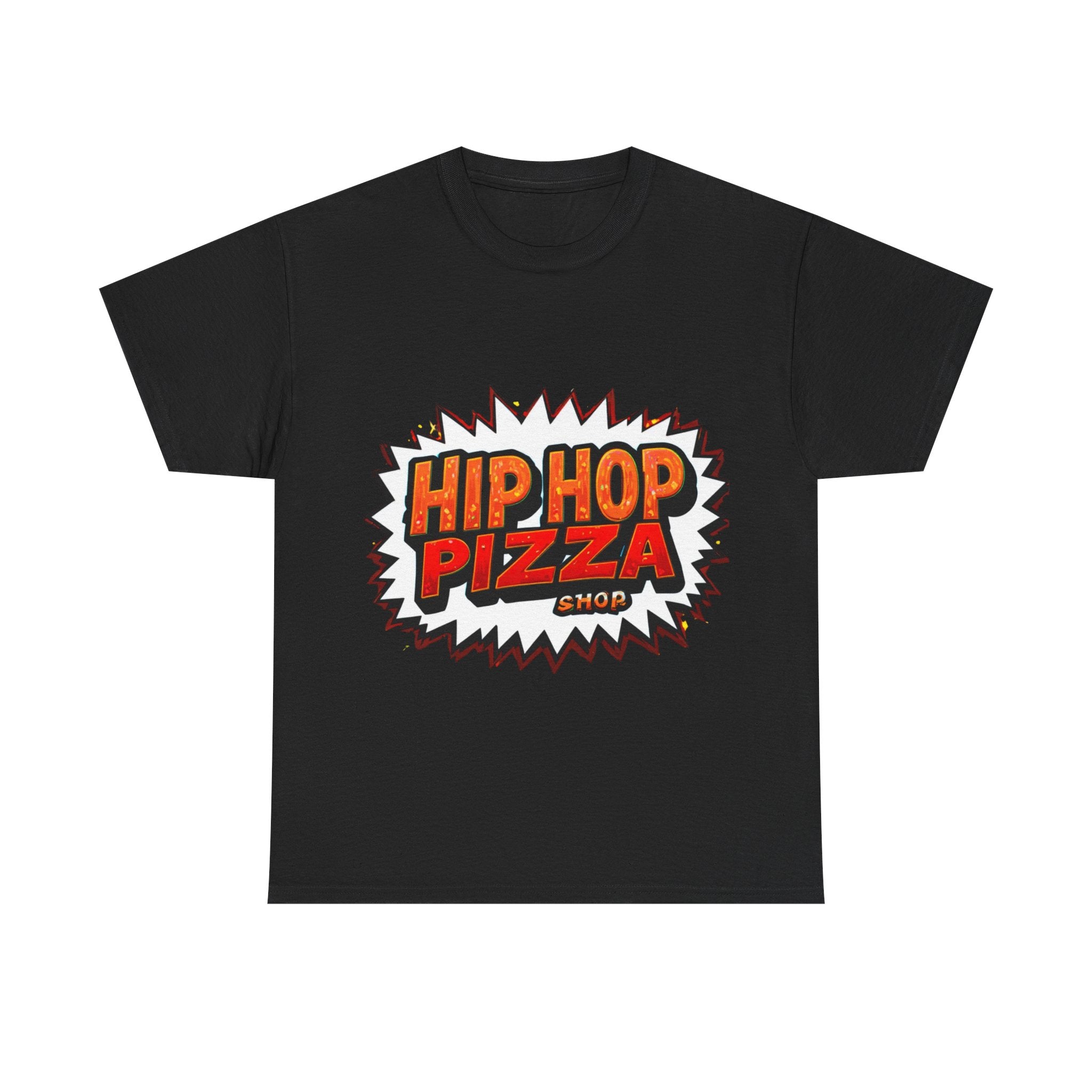 Hip Hop Pizza Tee — Retro Comic Logo Graphic T-Shirt