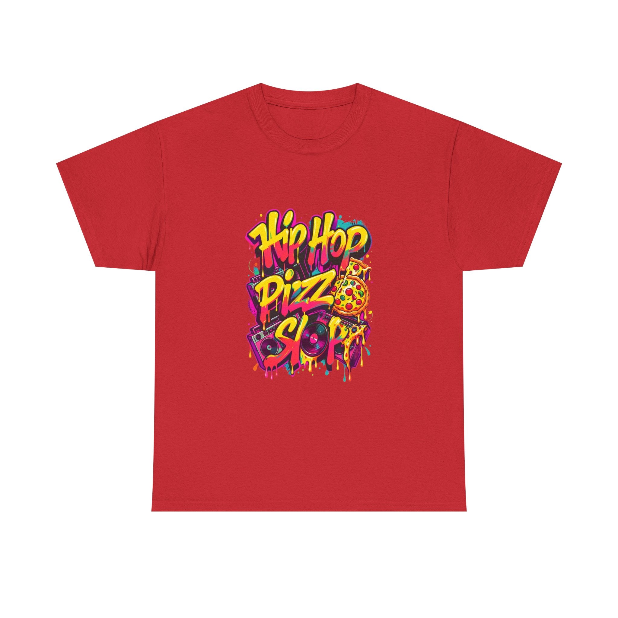 Hip Hop Pizza Skit T-Shirt — Retro Graffiti Pizza Tee
