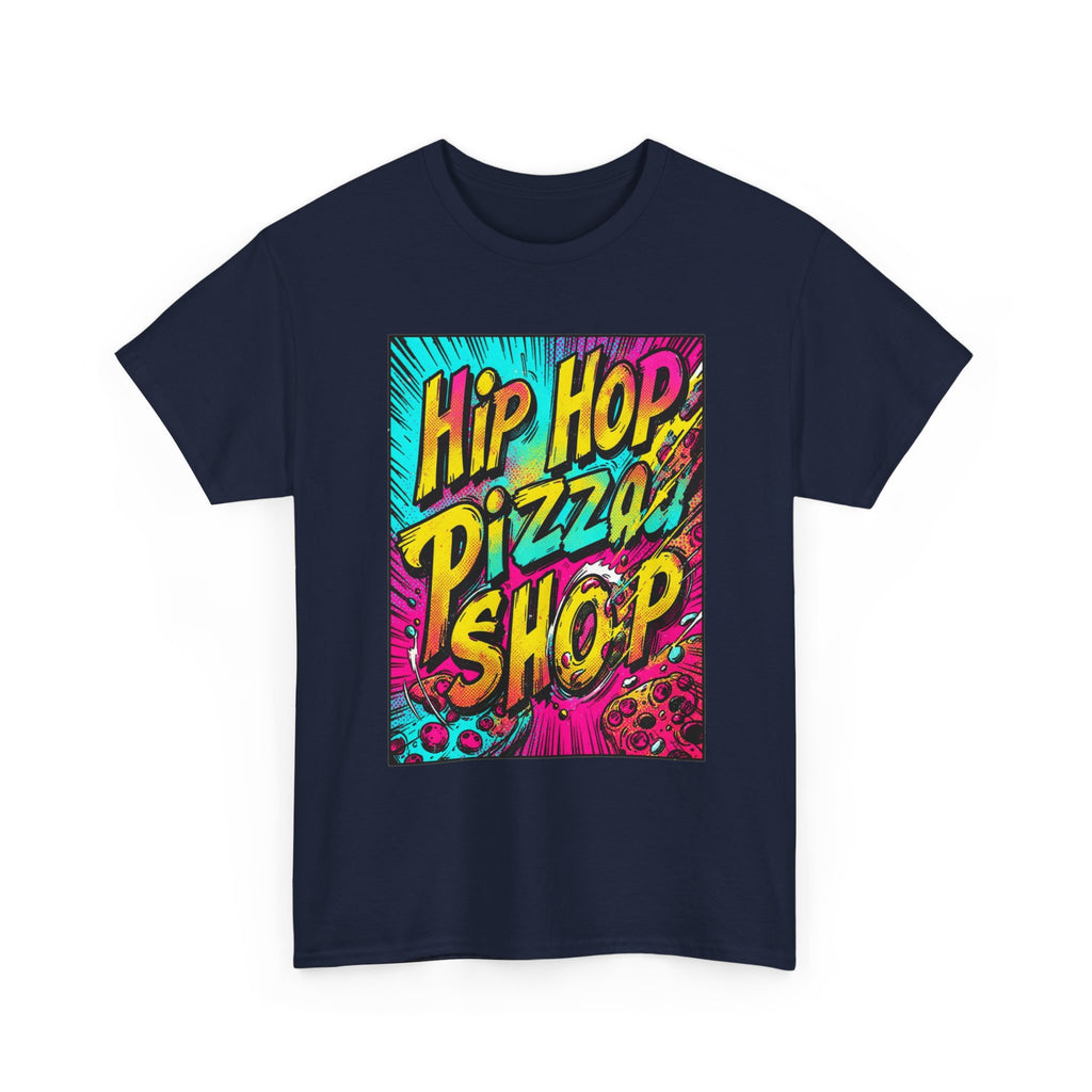 Graphic Tee — "Hip Hop Pizza Shop" Colorful Retro Streetwear T-Shirt