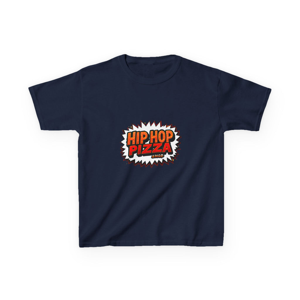 Kids T‑Shirt — 'Hip Hop Pizza' Retro Comic Logo Tee for Children