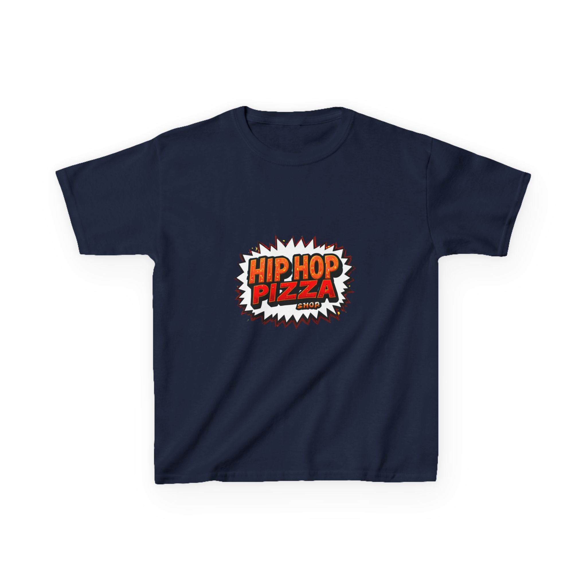 Kids T‑Shirt — 'Hip Hop Pizza' Retro Comic Logo Tee for Children