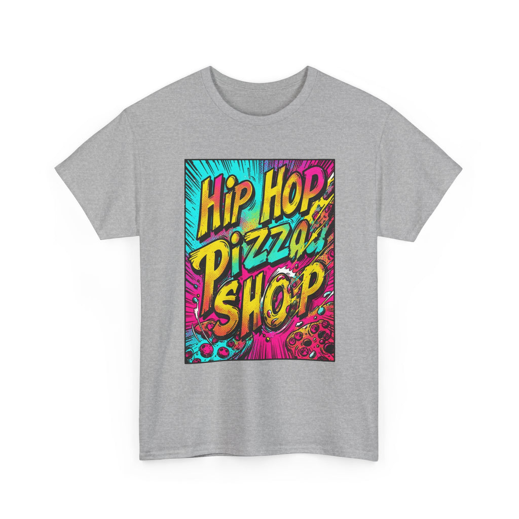 Graphic Tee — "Hip Hop Pizza Shop" Colorful Retro Streetwear T-Shirt