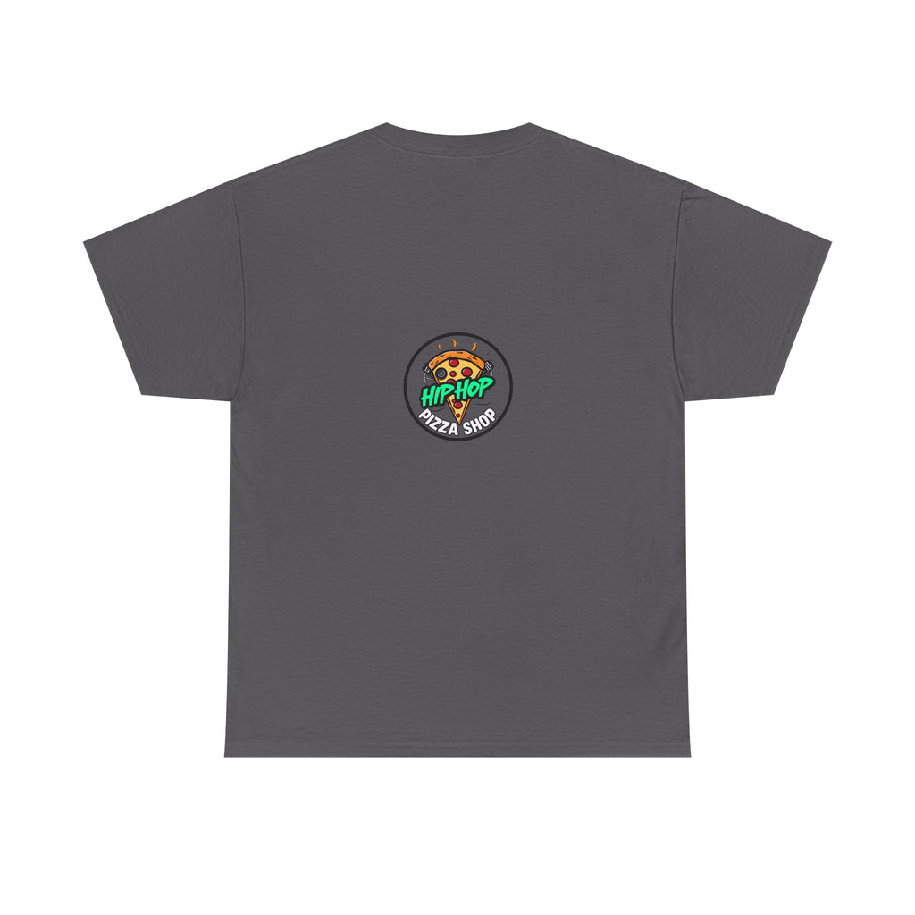 Cyberpunk Streetwear T‑Shirt — Neon “Hip Hop Pizza Shop” Graphic Tee