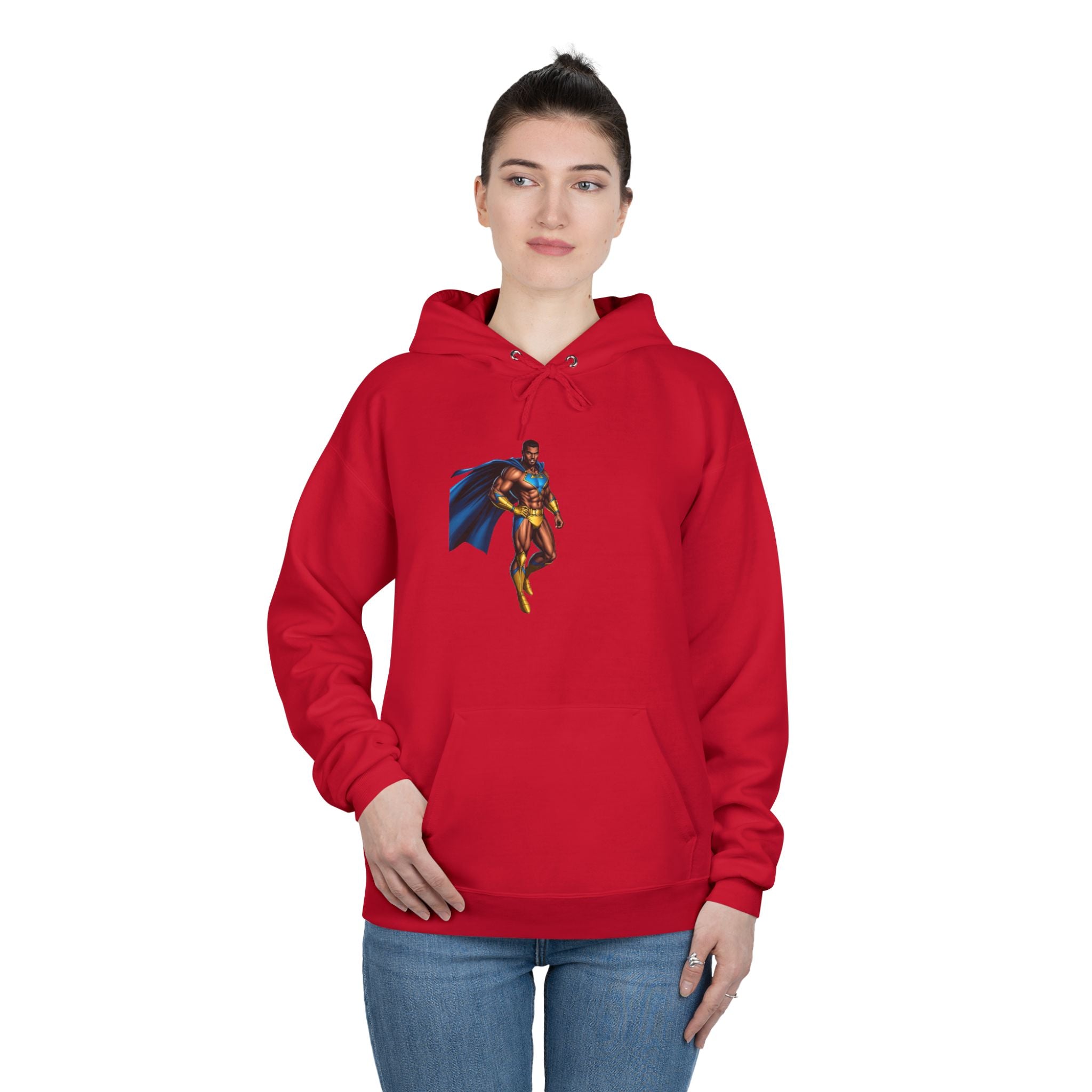 Superhero Graphic Hoodie — "Hip Hop" Pizza Emblem