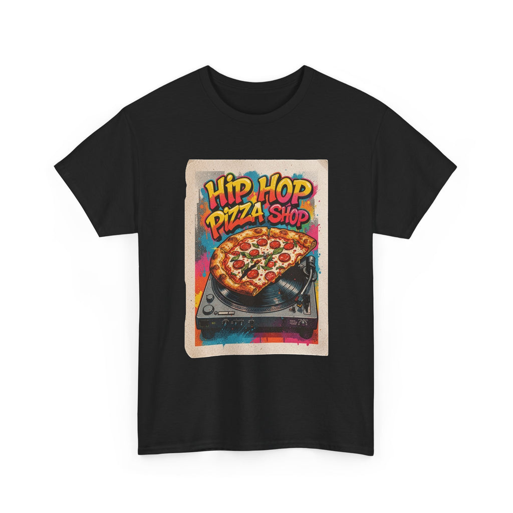 Hip Hop Pizza Shop T-Shirt — Retro DJ Pizza Graphic Tee