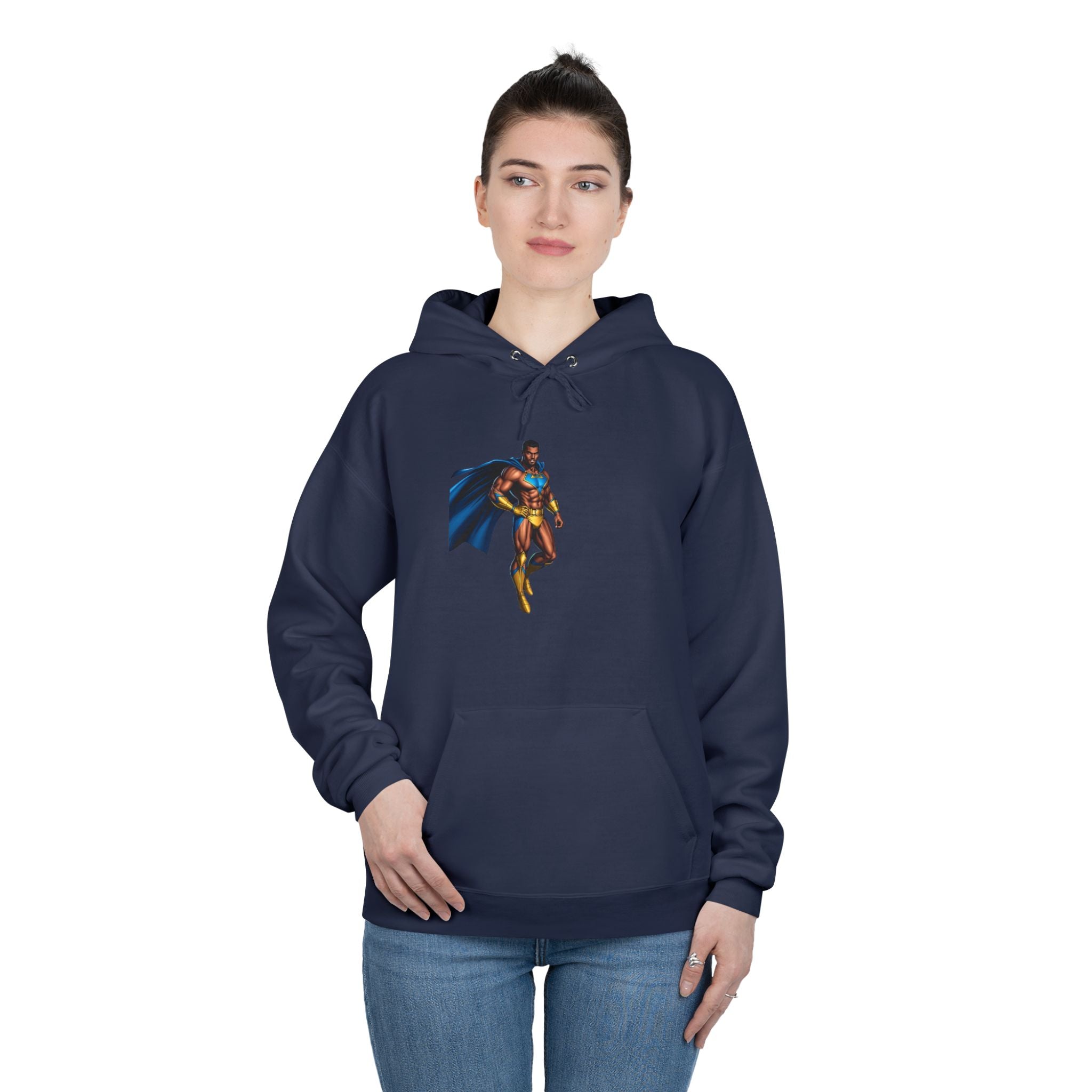 Superhero Graphic Hoodie — "Hip Hop" Pizza Emblem