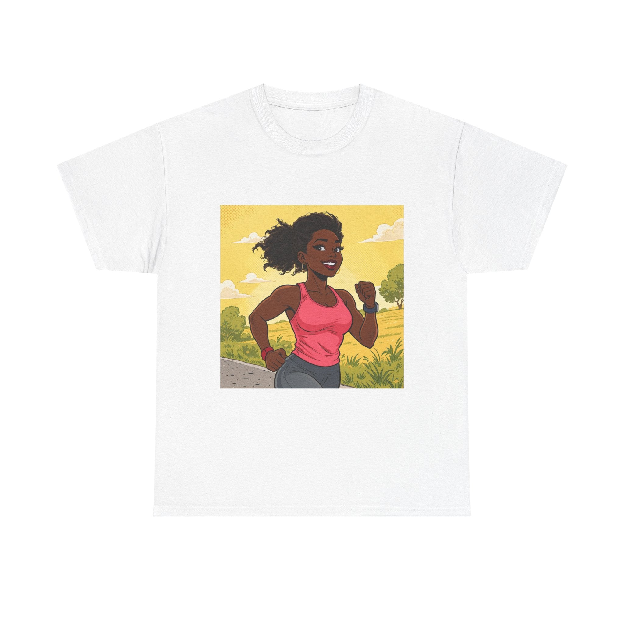 Running Girl Graphic Tee — Motivational Fitness Shirt