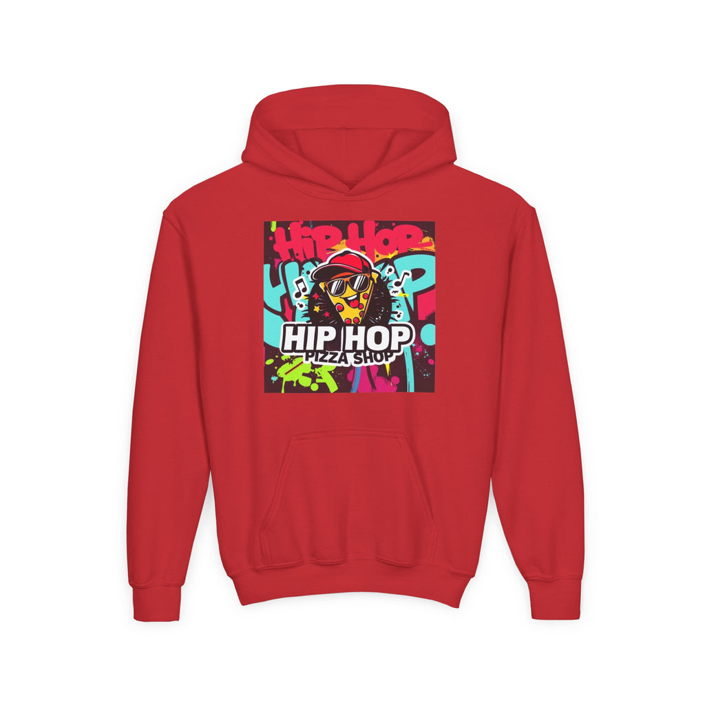 Hip Hop Pizza Shop Youth Hoodie — Graffiti Skull Streetwear Pullover