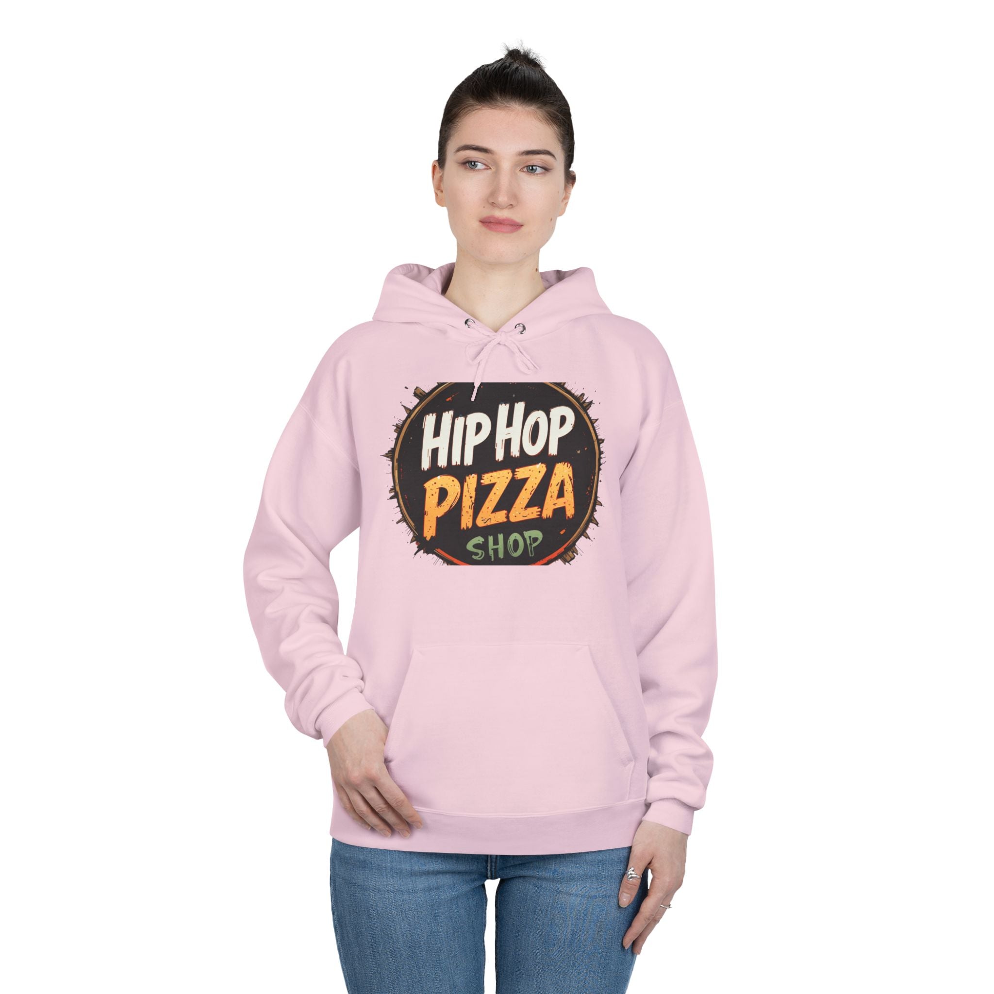 Hip Hop Pizza Shop Hoodie — Retro Pizza Logo Pullover
